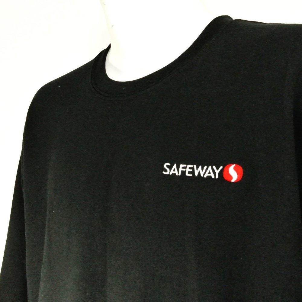 SAFEWAY Grocery Store Employee Uniform Black Sweatshirt Shirt Size M Medium